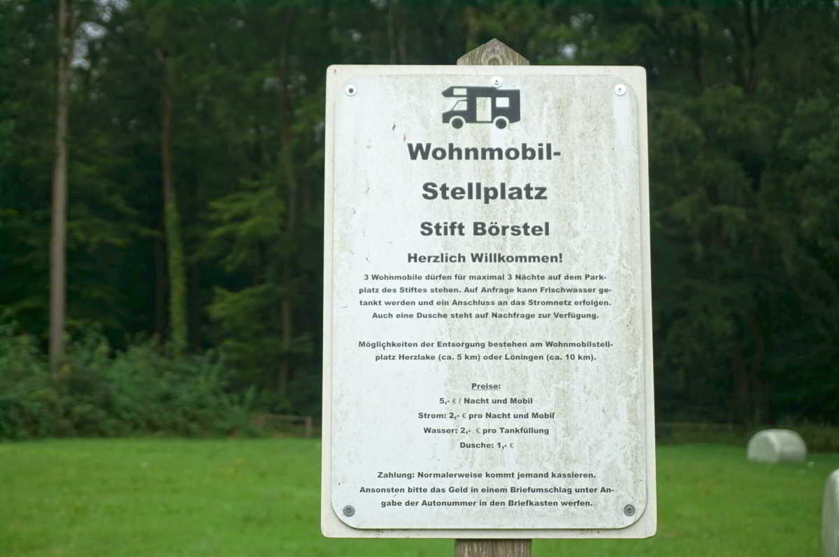 Wohnmobilstellplatz am Stift Börstel in Berge