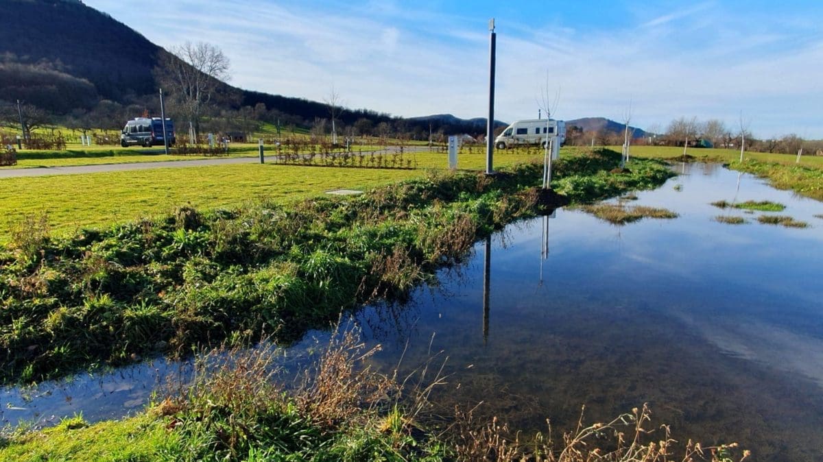 Wohnmobilstellplatz der Panorama Therme Beuren