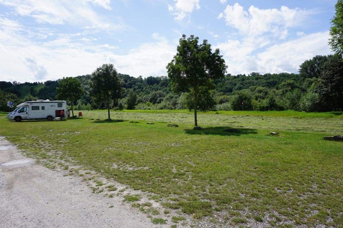 Wohnmobilstellplatz an der Mainfähre in Volkach