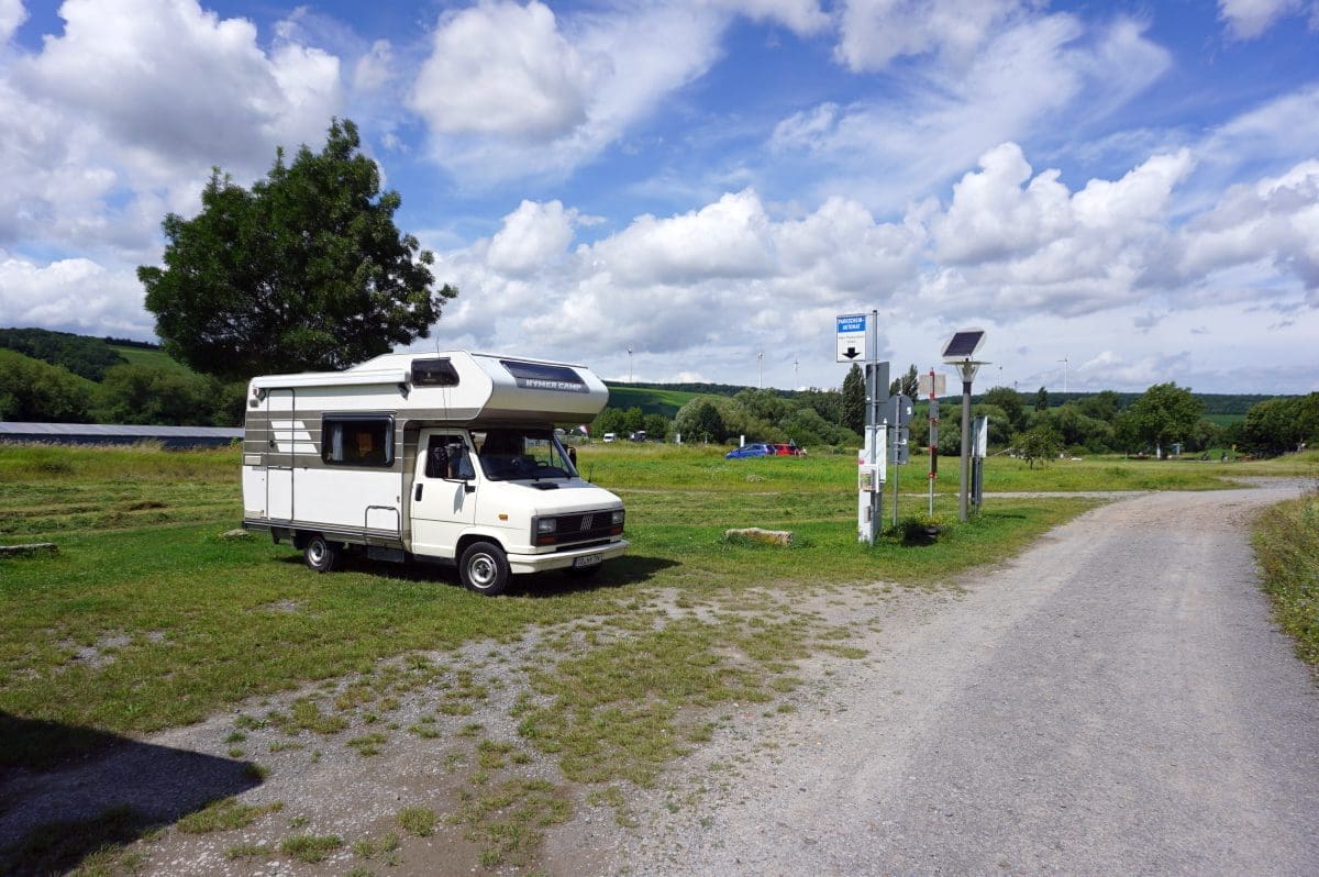 Wohnmobilstellplatz an der Mainfähre in Volkach