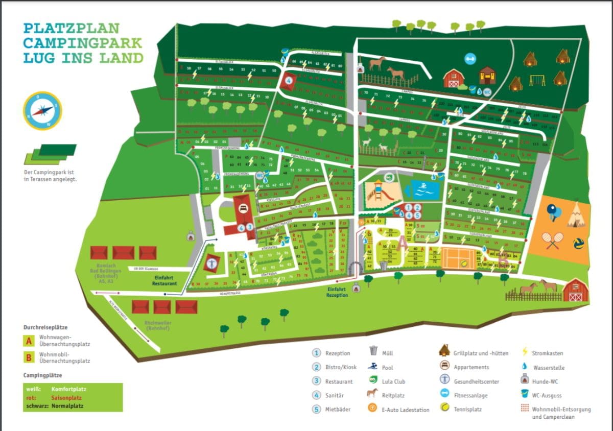 Platzplan Campingpark Lug ins Land